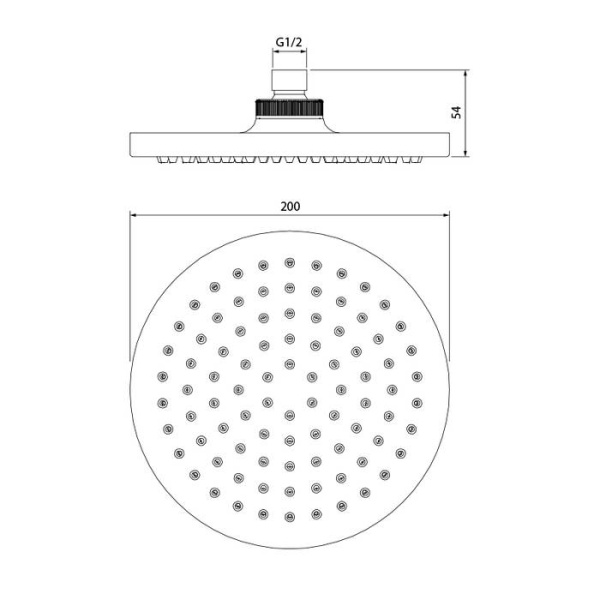 Верхний душ IDDIS Built-in Shower Accessories 00120RPi64, хром